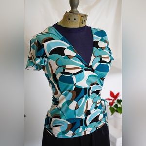 Y2K Geometric Drawstring Top